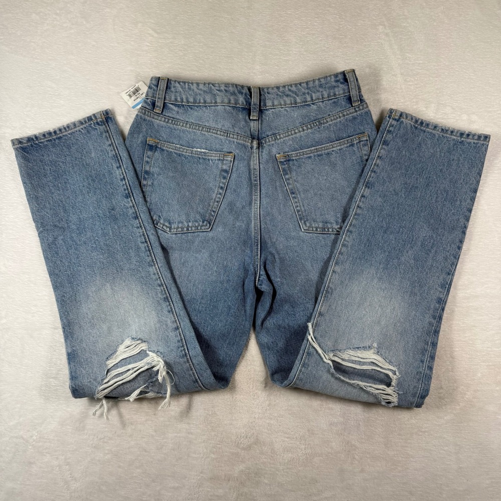 Lovers and Friends Sustainable Denim Light Wash Ripped Straight Leg Jeans 27